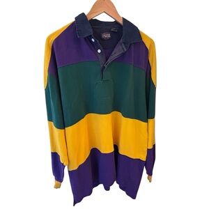Vintage Mardi Gras Rugby Shirt — Size XL